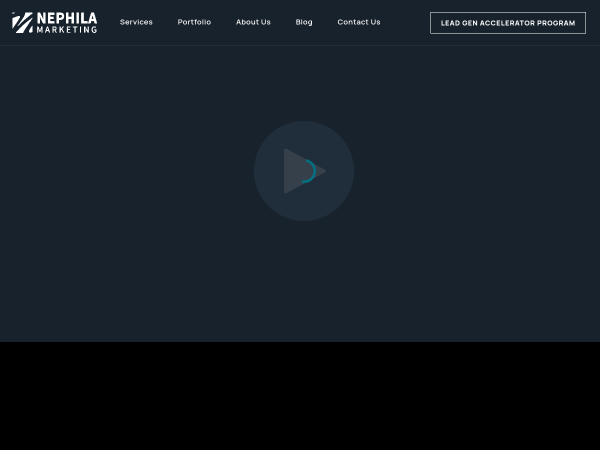 Screenshot of nephila marketing website.