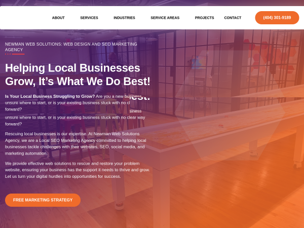 Screenshot of newman web solutions website.