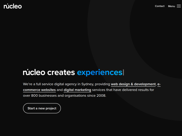 Screenshot of nucleo website.