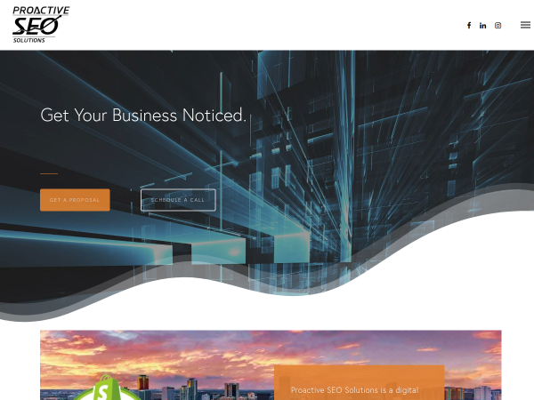Screenshot of proactive seo solutions website.