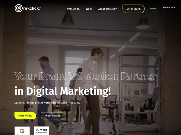 Screenshot of rekclick website.