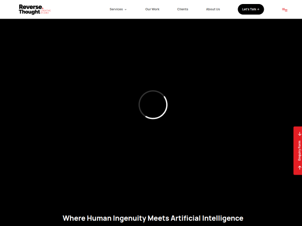Screenshot of reverse thought website.