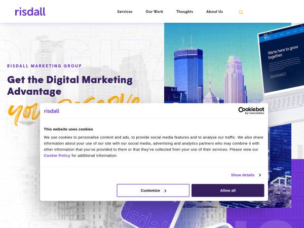 Screenshot of risdall website.
