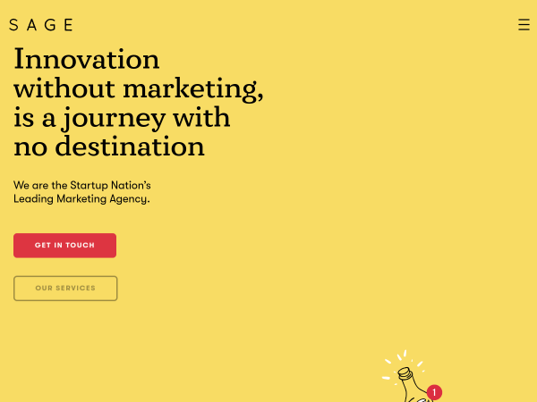 Screenshot of sage marketing website.