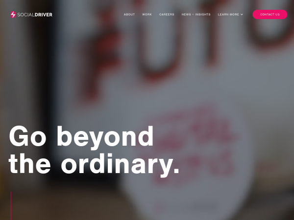 Screenshot of social driver website.
