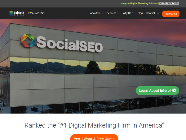 Screenshot of socialseo website.