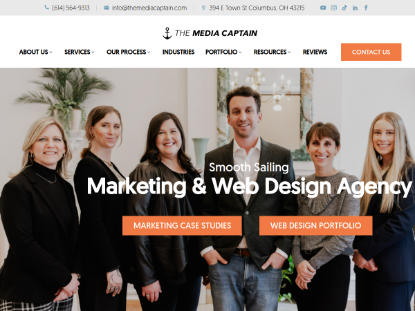 Screenshot of the media captain website.