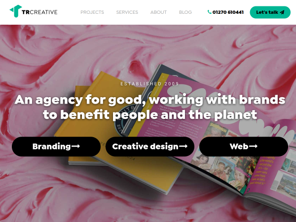 Screenshot of trcreative website.