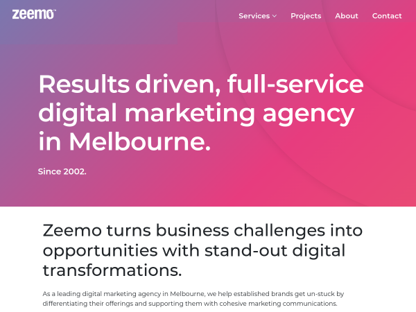 Screenshot of zeemo website.