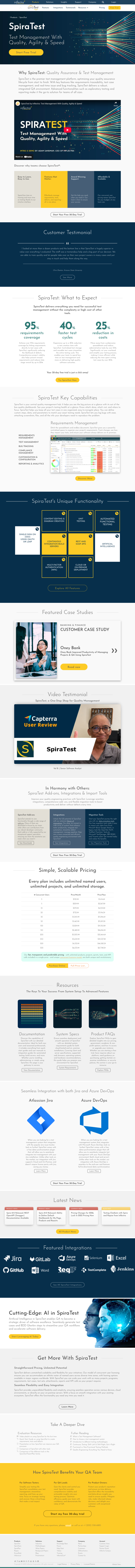 Screenshot of SpiraTest website