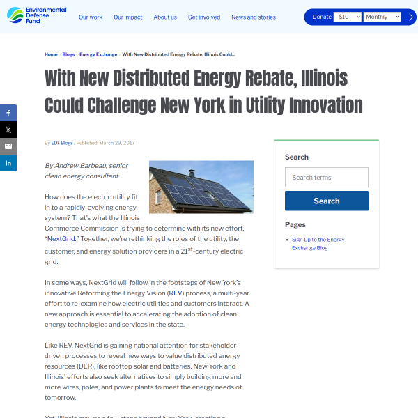 With New Distributed Energy Rebate, Illinois Could Challenge New York in Utility Innovation