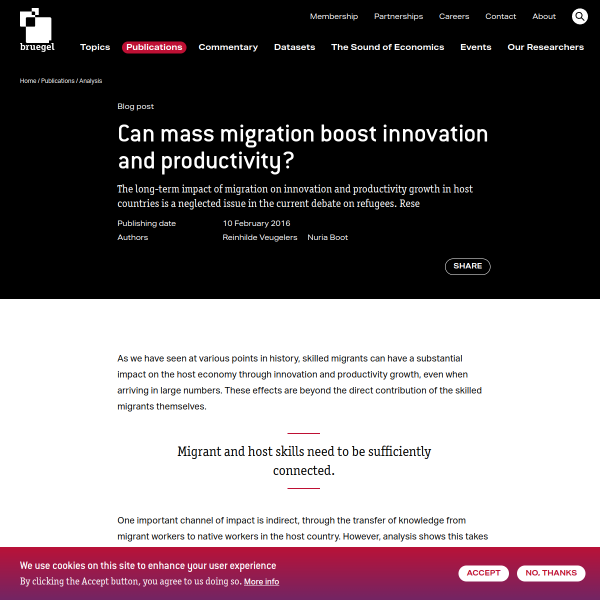 Can mass migration boost innovation and productivity? - Bruegel