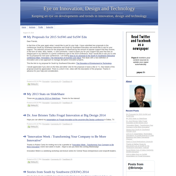 Eye on Innovation, Design and Technology