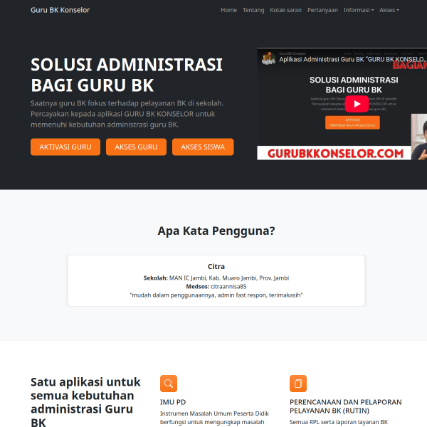 Screenshot gurubkkonselor.com