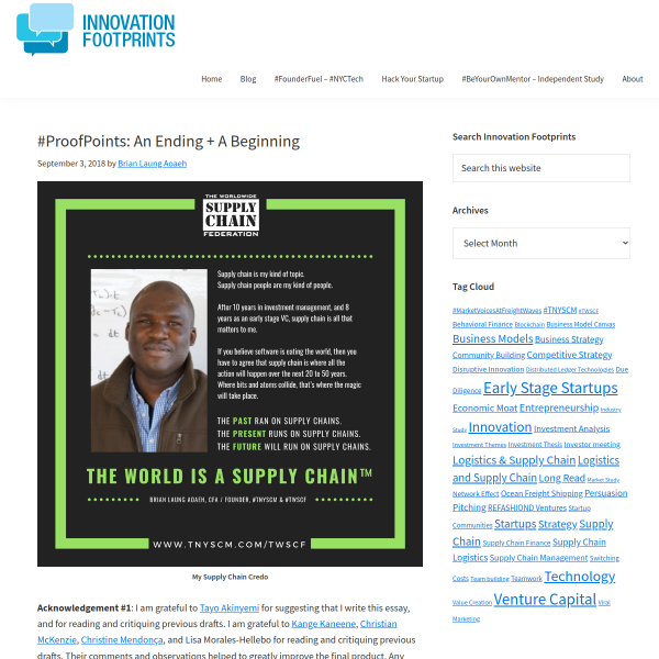 #ProofPoints: An Ending + A Beginning | Innovation Footprints