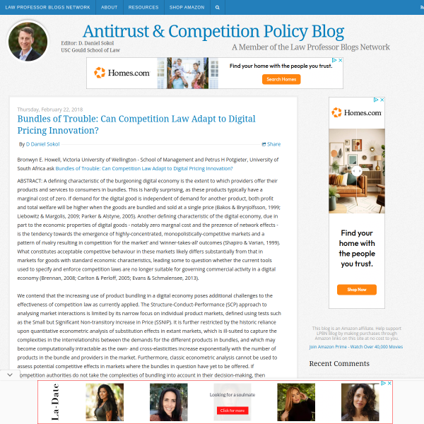 Antitrust & Competition Policy Blog: Bundles of Trouble: Can Competition Law Adapt to Digital Pricing Innovation?