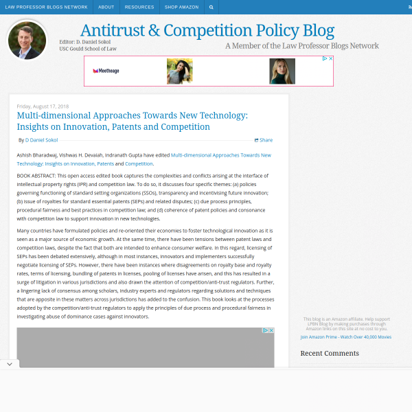 Antitrust & Competition Policy Blog: Multi-dimensional Approaches Towards New Technology: Insights on Innovation, Patents and Competition