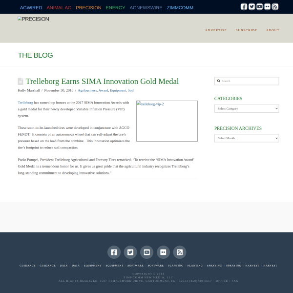 Trelleborg Earns SIMA Innovation Gold Medal