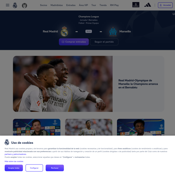 Screenshot realmadrid.com