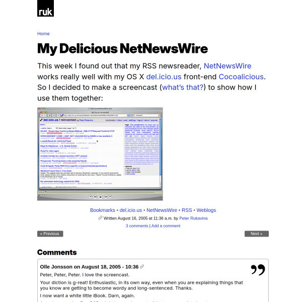 Cocoalicious and NetNewsWire