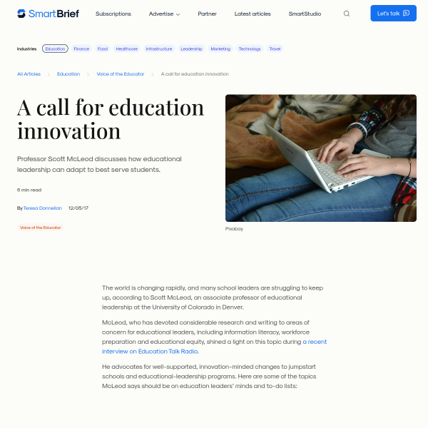 A call for education innovation