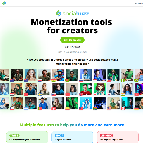 Screenshot sociabuzz.com
