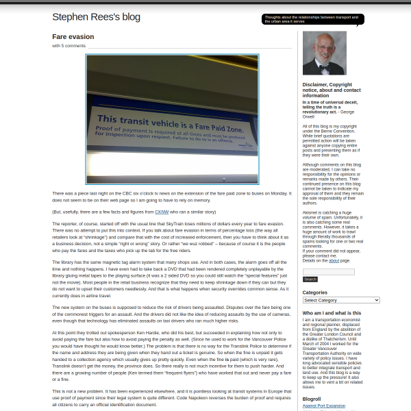 Stephen Rees on TransLink fare evasion