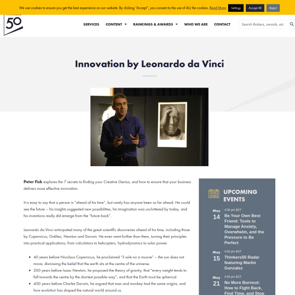 Innovation by Leonardo da Vinci - Thinkers 50