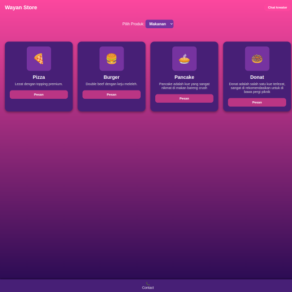 Screenshot wayan-store.vercel.app