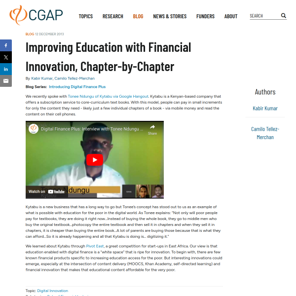 Improving Education with Financial Innovation, Chapter-by-Chapter