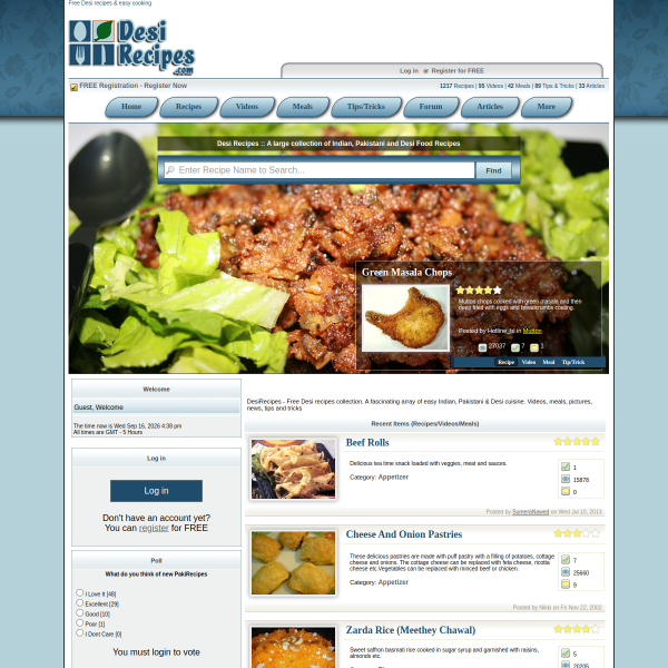 Preview of DesiRecipes, Indian & Pakistani Recipes Online