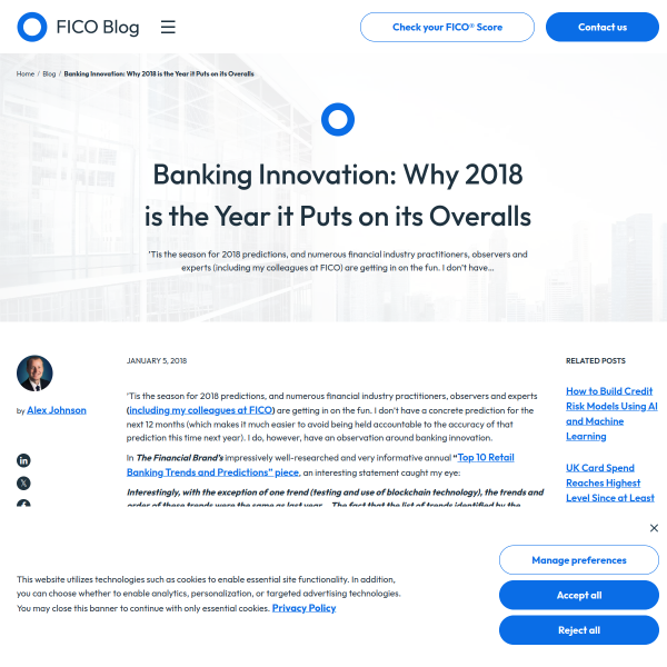Banking Innovation: Why 2018 is the Year it Puts on its Overalls
