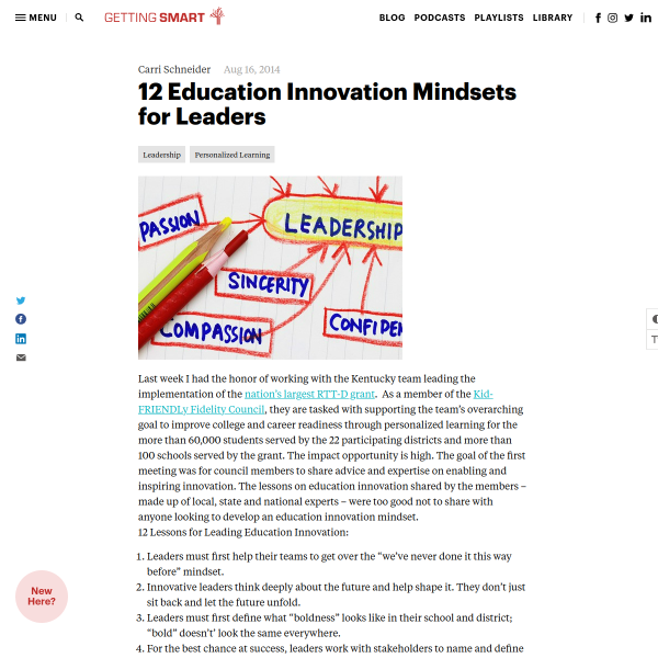 Education Innovation Mindsets for Leaders