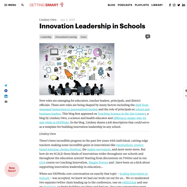 Innovation Leadership in Schools