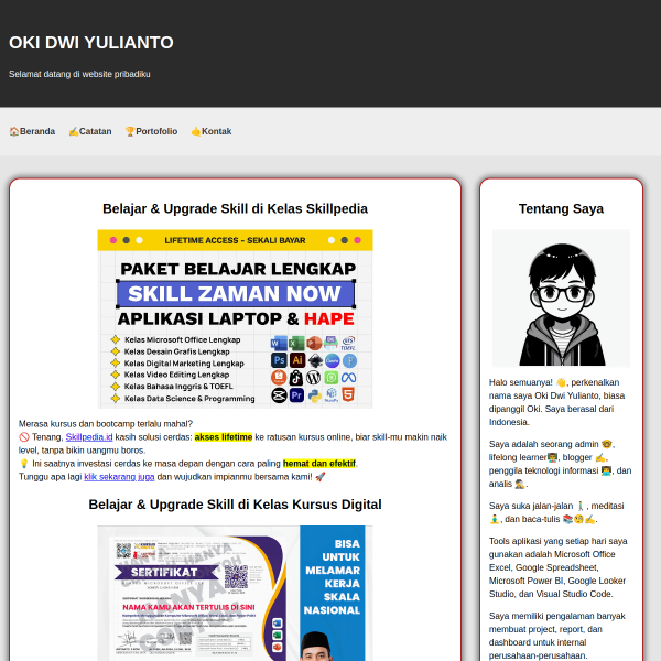 Screenshot www.okidwiyulianto.com