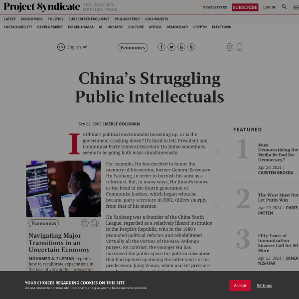 China&#039;s struggling public intellectuals