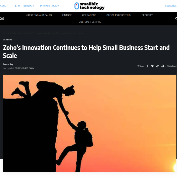 Zoho’s Innovation Continues to Help Small Business Start and Scale