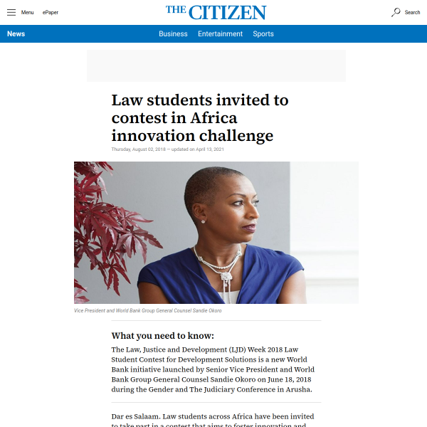 Law students invited to contest in Africa innovation challenge