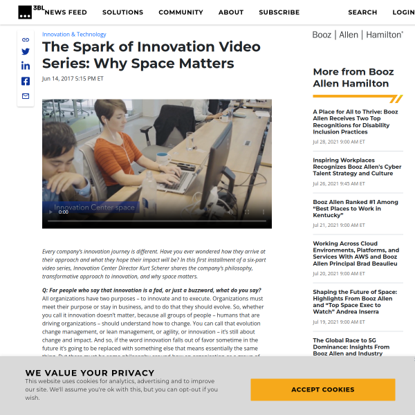The Spark of Innovation Video Series: Why Space Matters