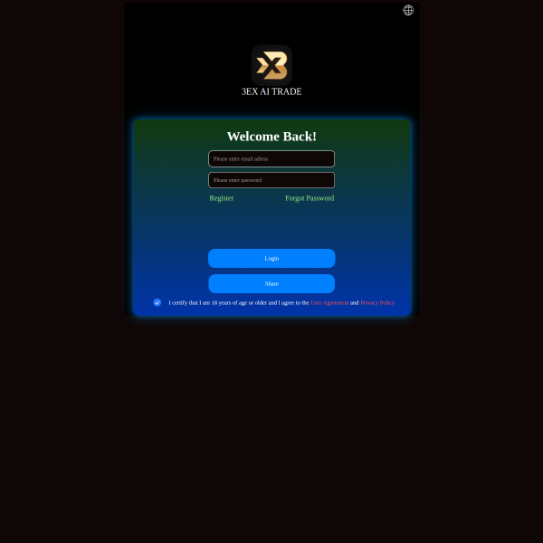  3exaitrade.com screen