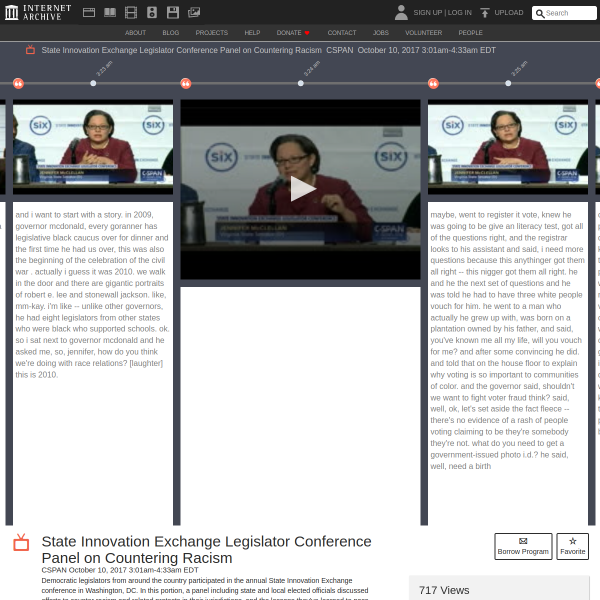 State Innovation Exchange Legislator Conference Panel on Countering Racism : CSPAN : October 10, 2017 3:01am-4:33am EDT : Free Borrow & Streaming : Internet Archive
