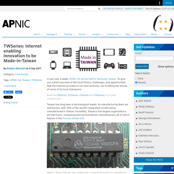TWSeries: Internet enabling innovation to be Made-in-Taiwan - APNIC Blog