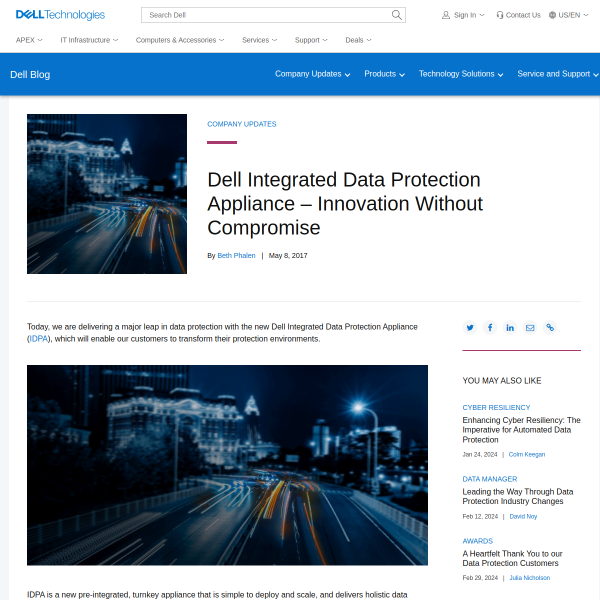 Dell EMC Integrated Data Protection Appliance - Innovation Without Compromise - Direct2DellEMC