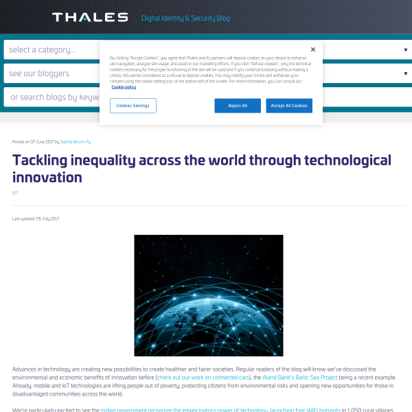 Tackling inequality across the world through technological innovation - Gemalto blog