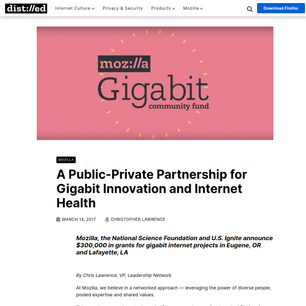 A Public-Private Partnership for Gigabit Innovation and Internet Health – The Mozilla Blog