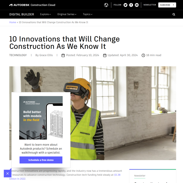 8 Innovations in Construction Technology Poised to Disrupt the Industry - PlanGrid Construction Productivity Blog