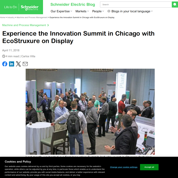 Experience the Innovation Summit in Chicago with EcoStruxure on Display - Schneider Electric Blog