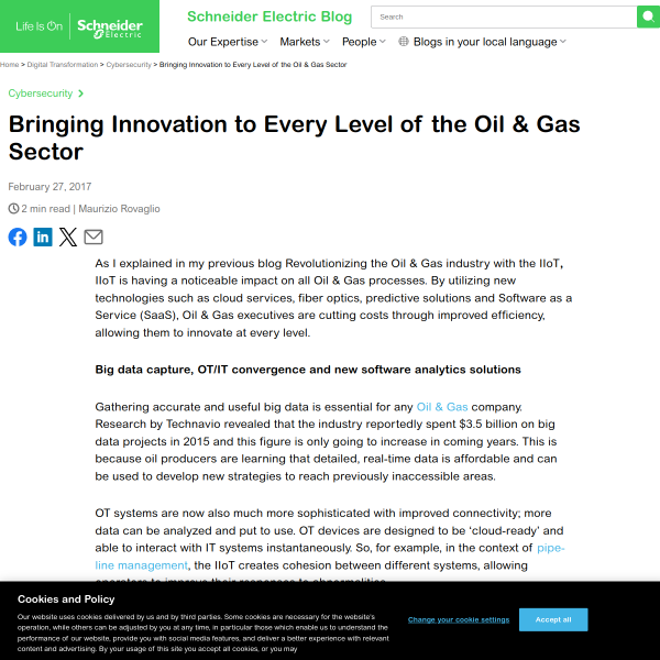Bringing innovation to every level of the Oil & Gas sector