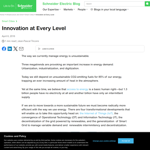 Innovation at Every Level - Schneider Electric Blog