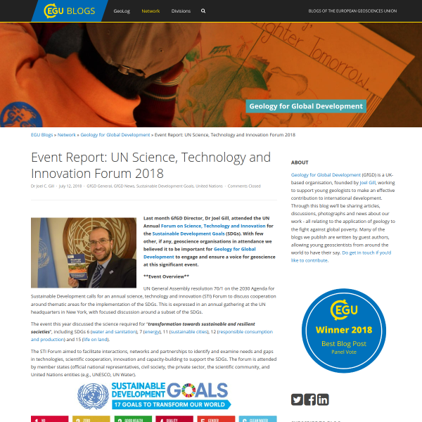 Event Report: UN Science, Technology and Innovation Forum 2018